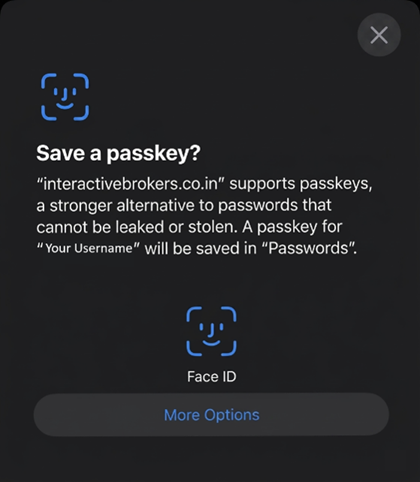 The add passkey verification on the iphone. 